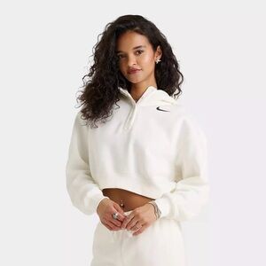 NIKE SPORTSWEAR PHOENIX FLEECE OVERSIZED CROPPED HENLEY HOODIE